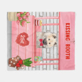 Eurasier Dog Valentine's Day Kissing Booth Fleecedecke (Vorderseite (Horizontal))