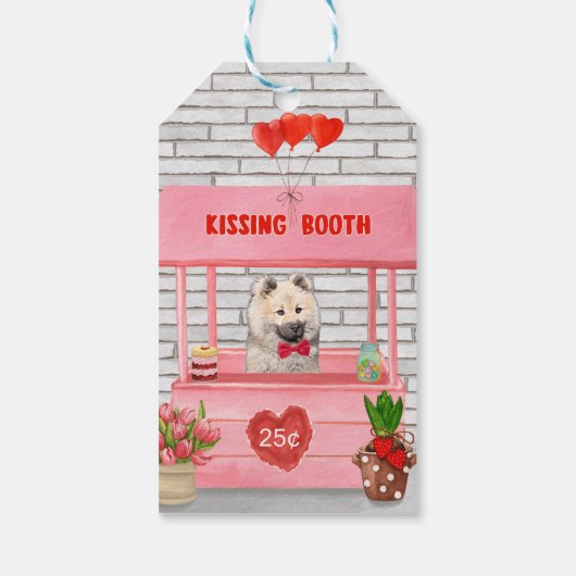 Eurasier Dog Valentine's Day Kissing Booth Geschenkanhänger (Rückseite)