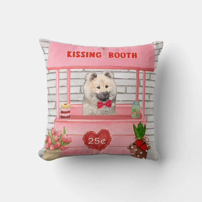 Eurasier Dog Valentine's Day Kissing Booth Kissen (Vorderseite)