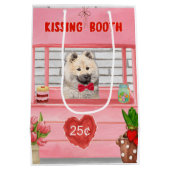 Eurasier Dog Valentine's Day Kissing Booth Mittlere Geschenktüte (Rückseite)