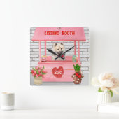 Eurasier Dog Valentine's Day Kissing Booth Quadratische Wanduhr (Zuhause)