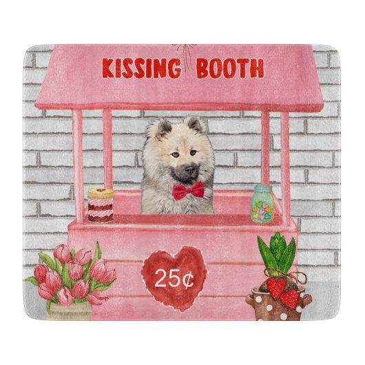 Eurasier Dog Valentine's Day Kissing Booth Schneidebrett (Vorderseite)