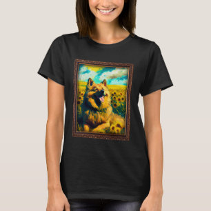 Eurasier-Malerei Sonnenblumen Blume Mama T-Shirt