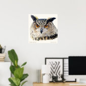 Eurasische Adler Owl Ornithological Fine Art Poste Poster (Heimbüro)
