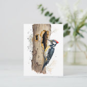 Eurasische Treecreeper mit Wasserfarbe - Suche nac Postkarte (Stehend Vorderseite)