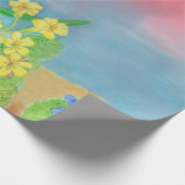 Eurasische Wren & Snowdrop & Primroses Geschenkpapier (Ecke)