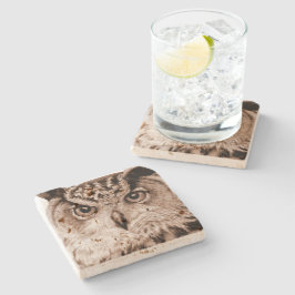 Eurasischer Adler Owl Wasserfarbener Untersetzer