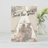 Eure eigenen Fotos verblasst Hochzeit Save The Date (Stehend Vorderseite)
