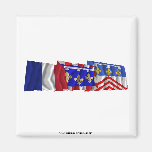 Eure-et-Loir, Centre & France-Flaggen Magnet (Vorne)