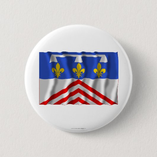 Eure-et-Loir, das Flagge wellenartig bewegt Button (Vorderseite)