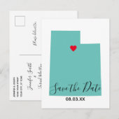 Eure Farben Utah Karte Form Save-the-Date (Vorne/Hinten)