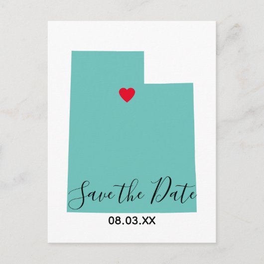 Eure Farben Utah Karte Form Save-the-Date (Vorderseite)