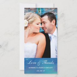 Eure Liebe / Aquarellfarben Hochzeitskarte / Blau Dankeskarte