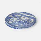 Eureka! Blauer Weide-Papier-Teller für Sommer. 7" Pappteller (Schrägansicht)