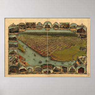 Eureka California 1902 Panoramakarte Poster