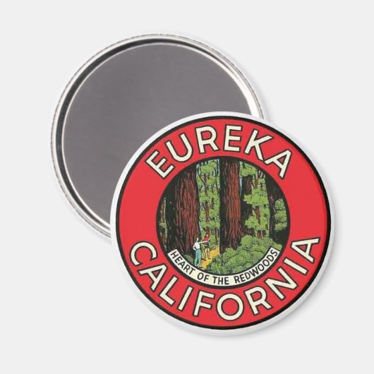 Eureka California Vintage Reise Magnet (Vorderseite/Rückseite)