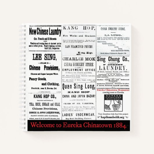 Eureka Chinatown 1884 - Monumental-Notebook Notizblock (Vorderseite)