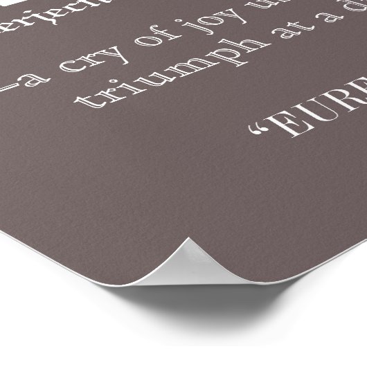 Eureka Definition Archimedes Principle Science Poster (Ecke)