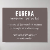 Eureka Definition Archimedes Principle Science Poster (Vorne)