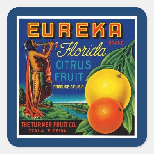 Eureka Florida Citrus Quadratischer Aufkleber (Vorderseite)