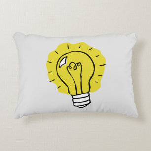 Eureka Idea Lightbulb Illustration Pillow Zierkissen