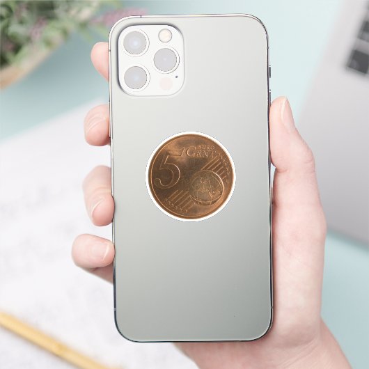 Euro 5 Cent Geldmünze Aufkleber (Telefon)