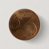 Euro 5 Cent Geldmünze Button (Vorderseite)