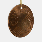 Euro 5 Cent Geldmünze Keramik Ornament (Rechts)