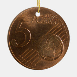 Euro 5 Cent Geldmünze Keramik Ornament