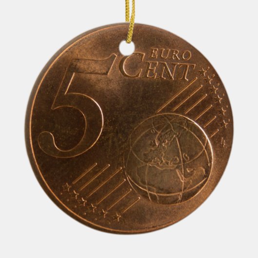 Euro 5 Cent Geldmünze Keramik Ornament (Vorne)