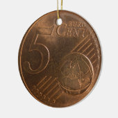 Euro 5 Cent Geldmünze Keramik Ornament (Links)