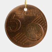 Euro 5 Cent Geldmünze Keramik Ornament (Hinten)