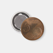 Euro 5 Cent Geldmünze Magnet (Vorderseite/Rückseite)