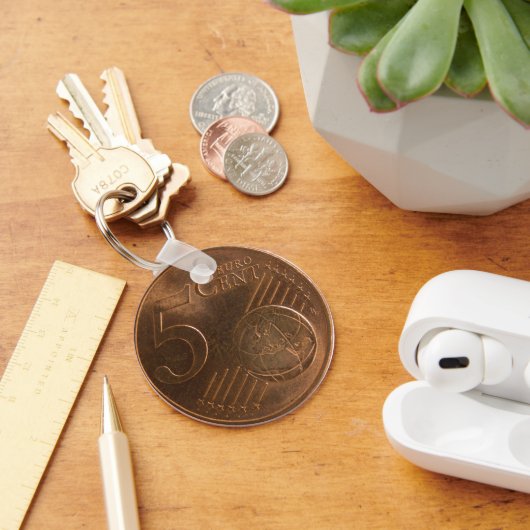 Euro 5 Cent Geldmünze Schlüsselanhänger (Schreibtisch)