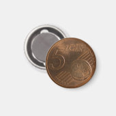 Euro 5 Cent Münze Magnet (Vorderseite/Rückseite)