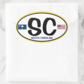 Euro-Ähnlicher ovaler Aufkleber South Carolina (Tasche)