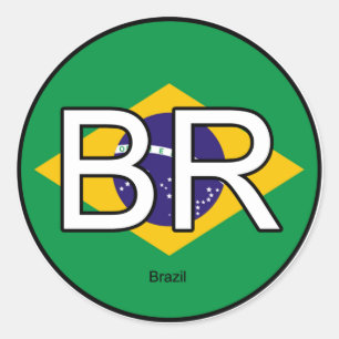 Euro-Aufkleber Brasiliens Brasilien Runder Aufkleber