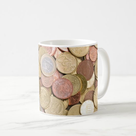 Euro Cent Kaffeetasse (VorderseiteRechts)