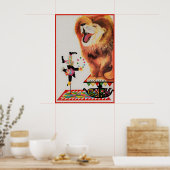 Euro Circ Clown and Lion Vintage Attraction Poster (Küche)