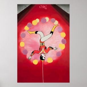 Euro Circ Jonglierakt Vintage Zirkusposter Druck Poster