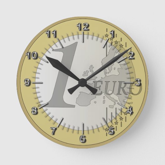 Euro-Ecke Runde Wanduhr (Vorderseite)