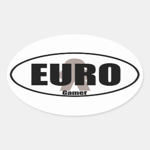 Euro Gamer Funny Meeple Tabletop Decal Ovaler Aufkleber