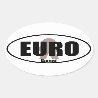 Euro Gamer Funny Meeple Tabletop Decal Ovaler Aufkleber