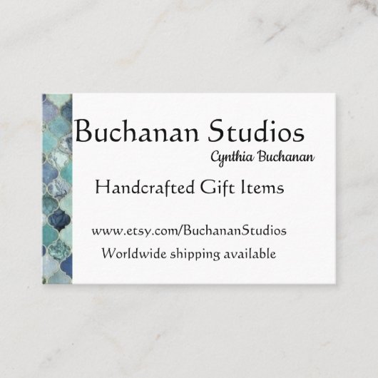 Euro Large Personalize Text Memable Blues Visitenkarte (Vorderseite)