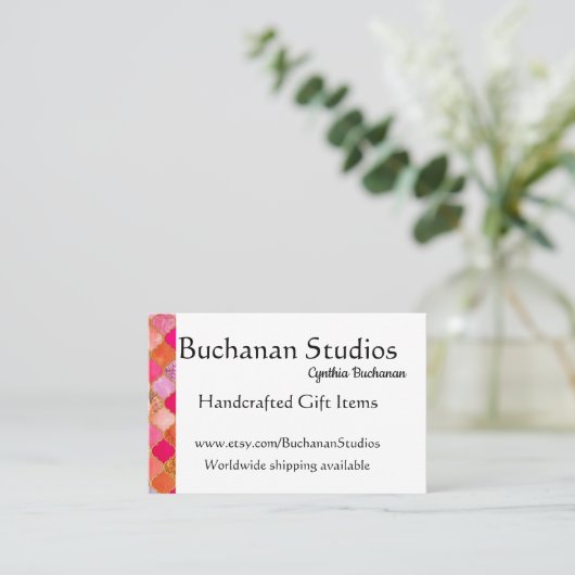 Euro Large Personalize Text Memable Pinks Visitenkarte (Stehend Vorderseite)