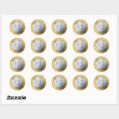 Euro Mozart Coin Classic Round Sticker (Blatt)