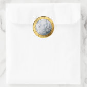 Euro Mozart Coin Classic Round Sticker (Tasche)