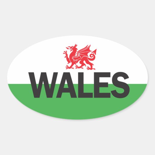 Euro Oval Wales Car Sticker (Vorderseite)