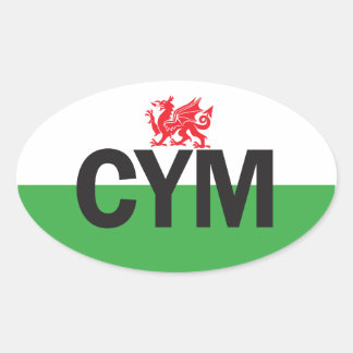 Euro Oval Wales Car Sticker