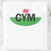 Euro Oval Wales Car Sticker (Tasche)